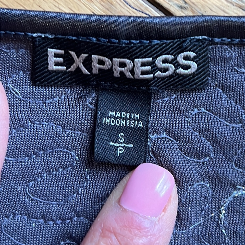 Express Dark Grey Sequin Adjustable Spaghetti Str… - image 6